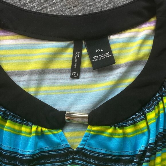 New Directions Dress Womens Petite PXL Maxi Sleeveless Multicolor Striped Boho - Picture 5 of 13